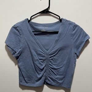 American Eagle Outfitters Women's Blue V-Neck Top